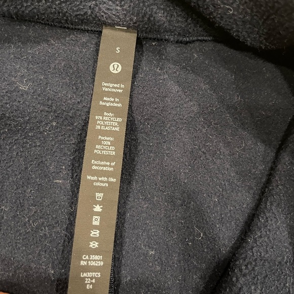 [S]Lululemon Navy Fleece Sweatshirt 1/2 Zip Pullover Men’s Sweater - Picture 2 of 8